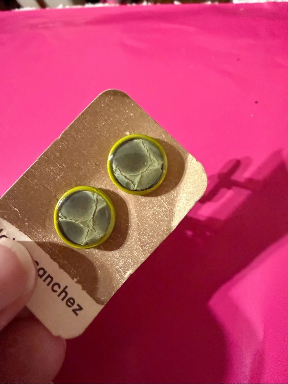 Cuff Links Olive and Brown Stone Dome Cuff links- Claire·Sanchez Designer